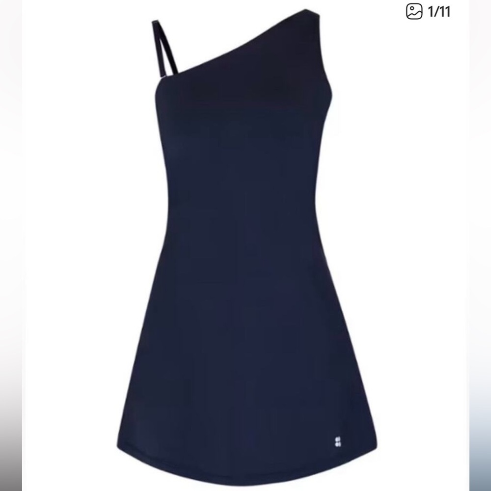 🚨SOLD🚨 SWEATY BETTY All-Around Asymmetric Athletic Tennis Dress Navy Blue: Sz M